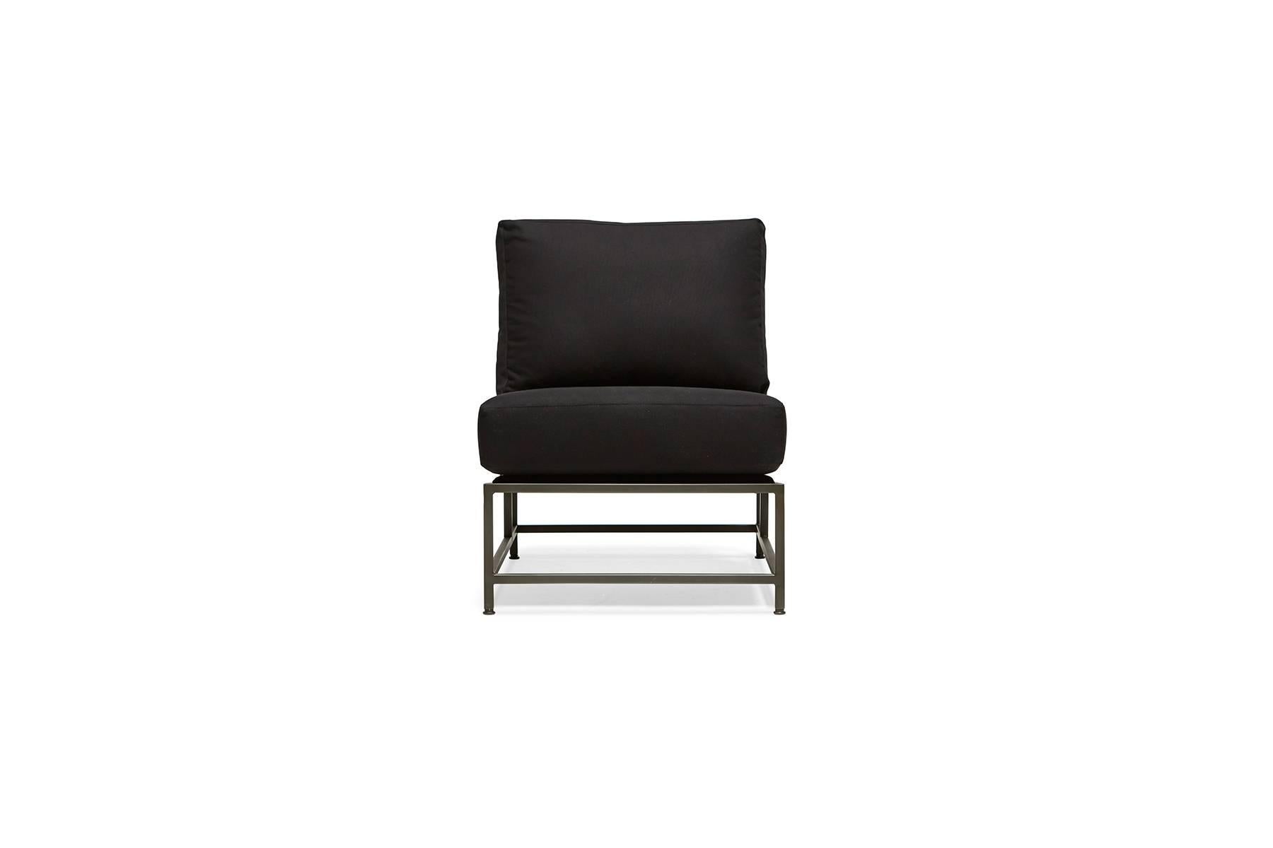 Stuhl aus schwarzem Segeltuch und geschwärztem Stahl im Zustand „Neu“ im Angebot in Los Angeles, CA