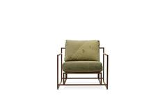 Vintage Military Canvas and Marbled Rust Armchair