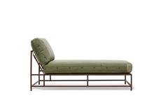 Vintage Military Canvas and Marbled Rust Chaise Longue