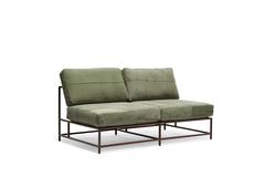 Loveseat militar vintage de lona y óxido jaspeado