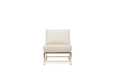 Natural Canvas and Polished Brass Chair