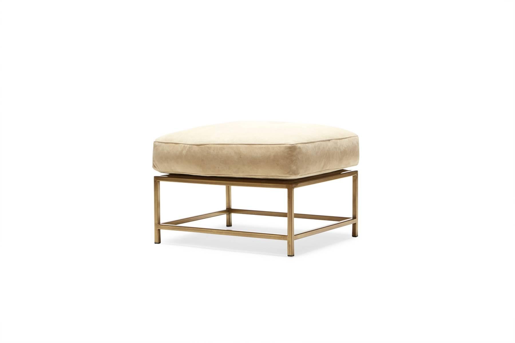 The Ottoman from Stephen Kenn's Inheritance Collection is an easily customizable design that can be used to add a lounge element to any seating arrangement, and pairs especially well with the other seating options in the Inheritance