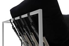 Black Wool and White Sofa