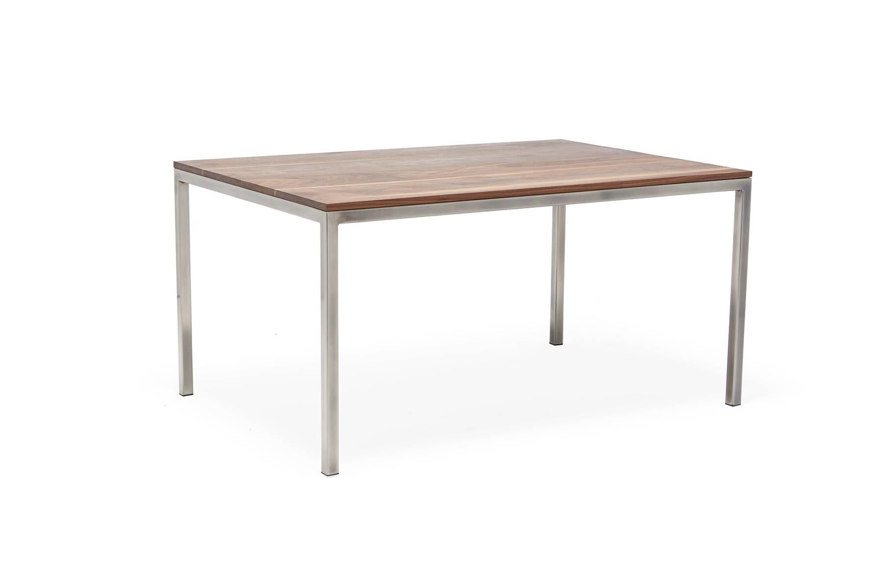 A newer addition to Stephen Kenn's The Inheritance Collection-dining. A solid walnut and steel dining table with simple, minimal and modern lines. Pairs well with the Inheritance Dining Chair.

This item is made to order in Los Angeles.

Want a