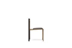 Black Leather and Blackened Steel Dining Chair