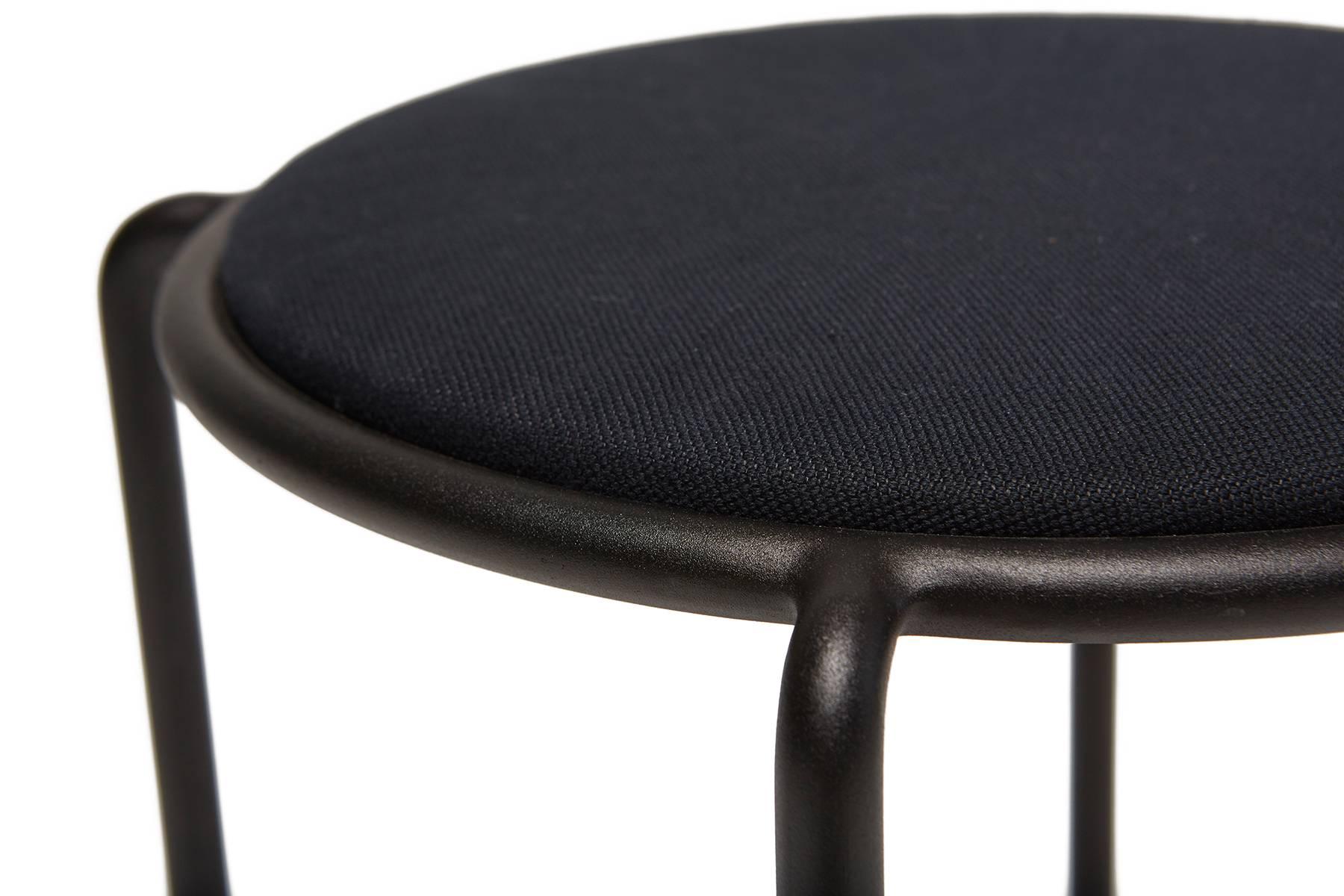 Modern Bowline Stool in Black Canvas - In Stock