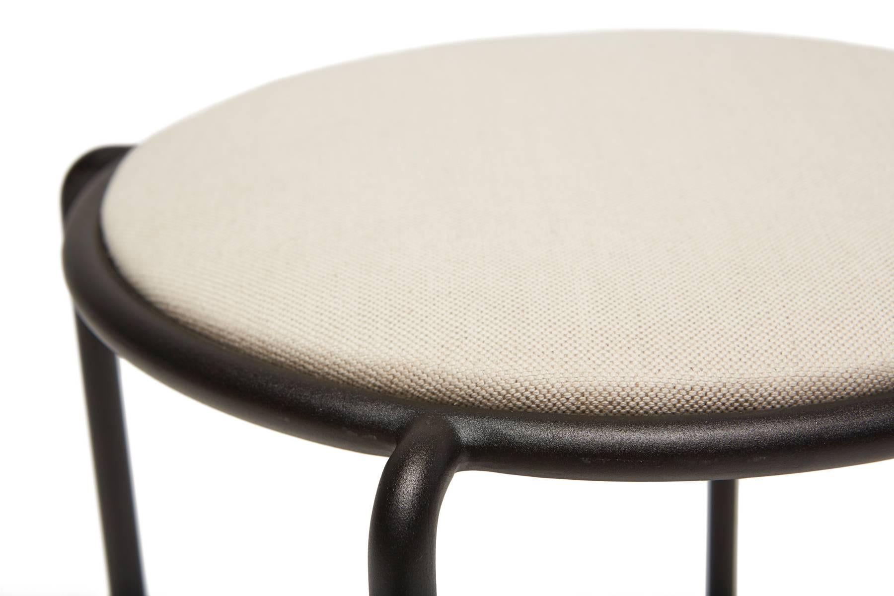 Modern Bowline Stool in Cream Canvas - In Stock