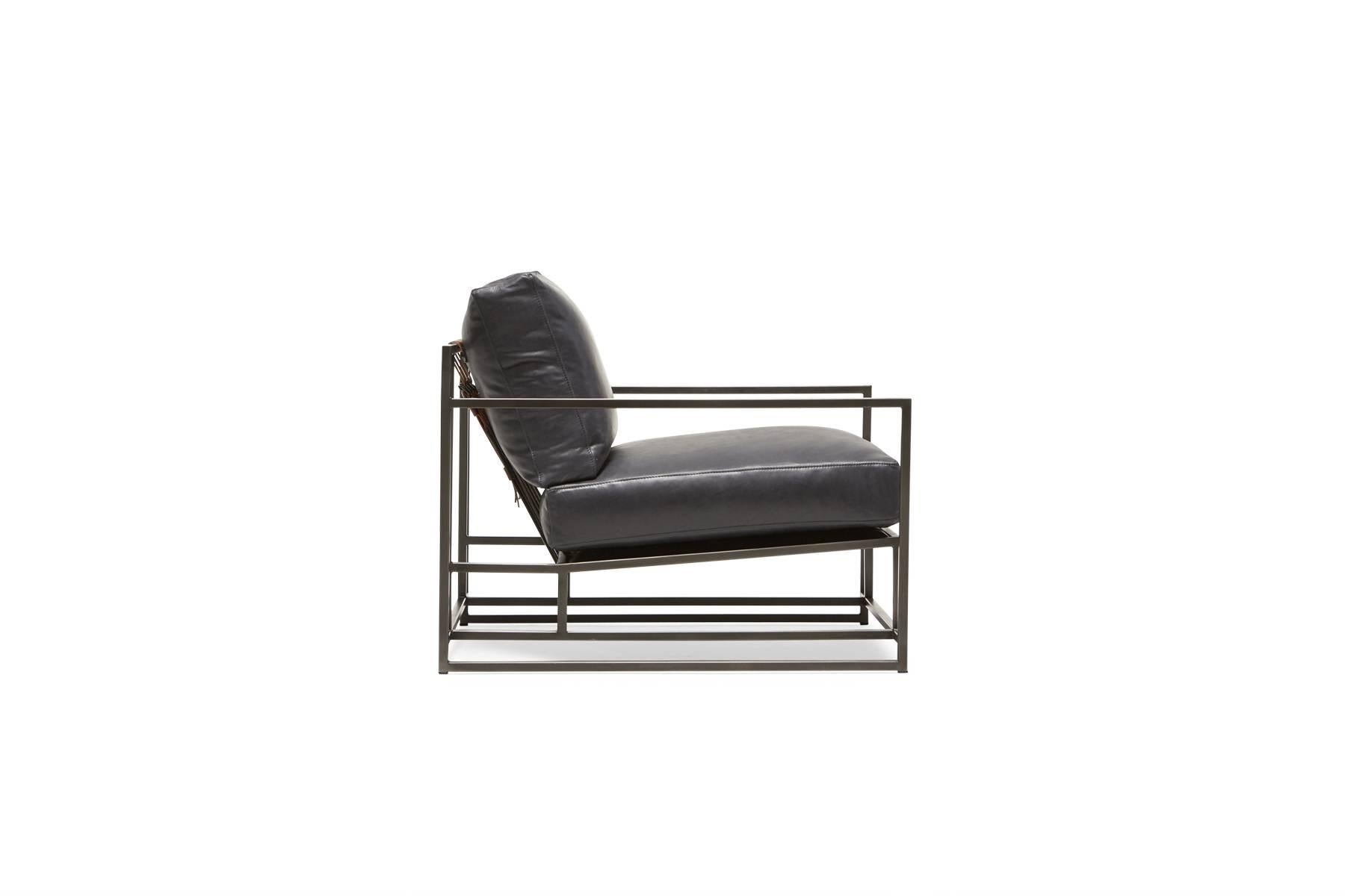 leather and steel armchair