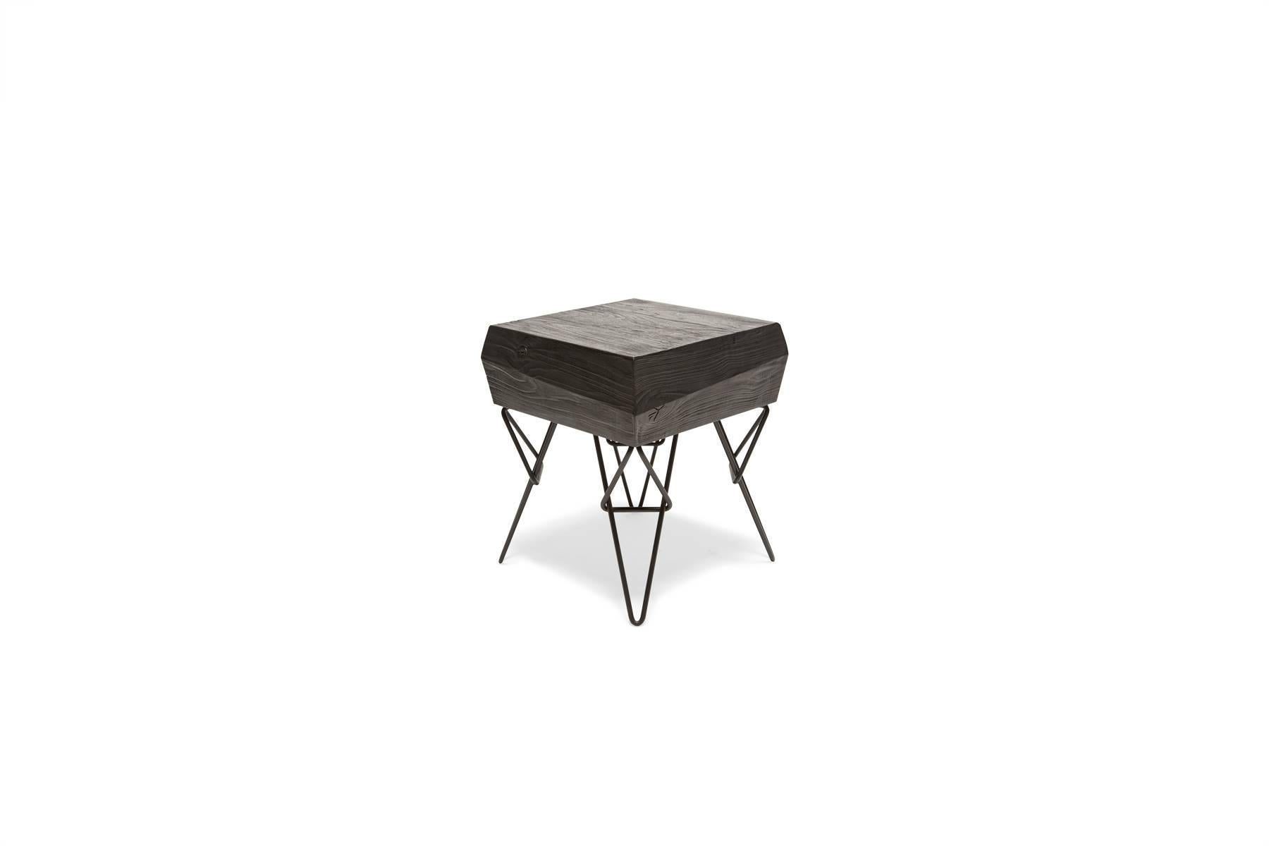 Vietnamese Bowline Ebonized Side Table - In Stock