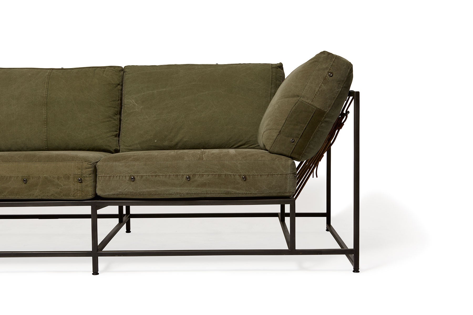 Military Canvas And Blackened Steel Sofa V1 For Sale At 1stdibs