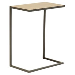 Antique Brass and Blackened Steel Side Table