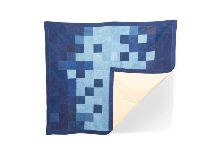 Indigo Patchwork Quilted Throw