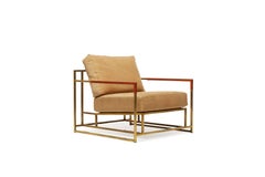 Sand Canvas and Tarnished Brass Armchair