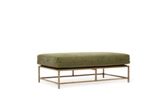 Vintage Military Canvas and Antique Brass Bench