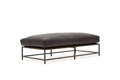 Blue Smoke Leather and Blackened Steel Bench