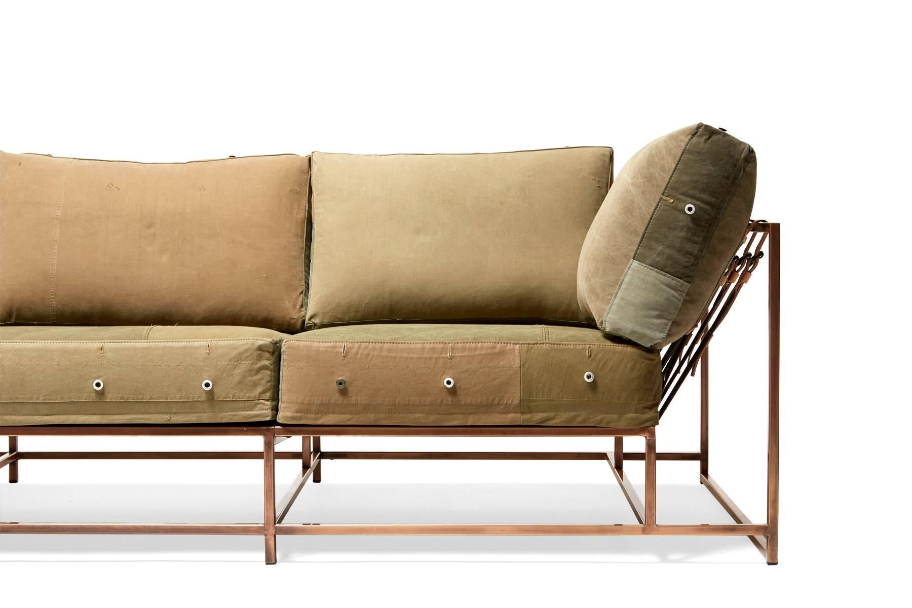 The Inheritance Sofa by Stephen Kenn is as comfortable as it is unique. The design features an exposed construction composed of three elements - a steel frame, plush upholstery, and supportive belts. The deep seating area is perfect for a relaxing