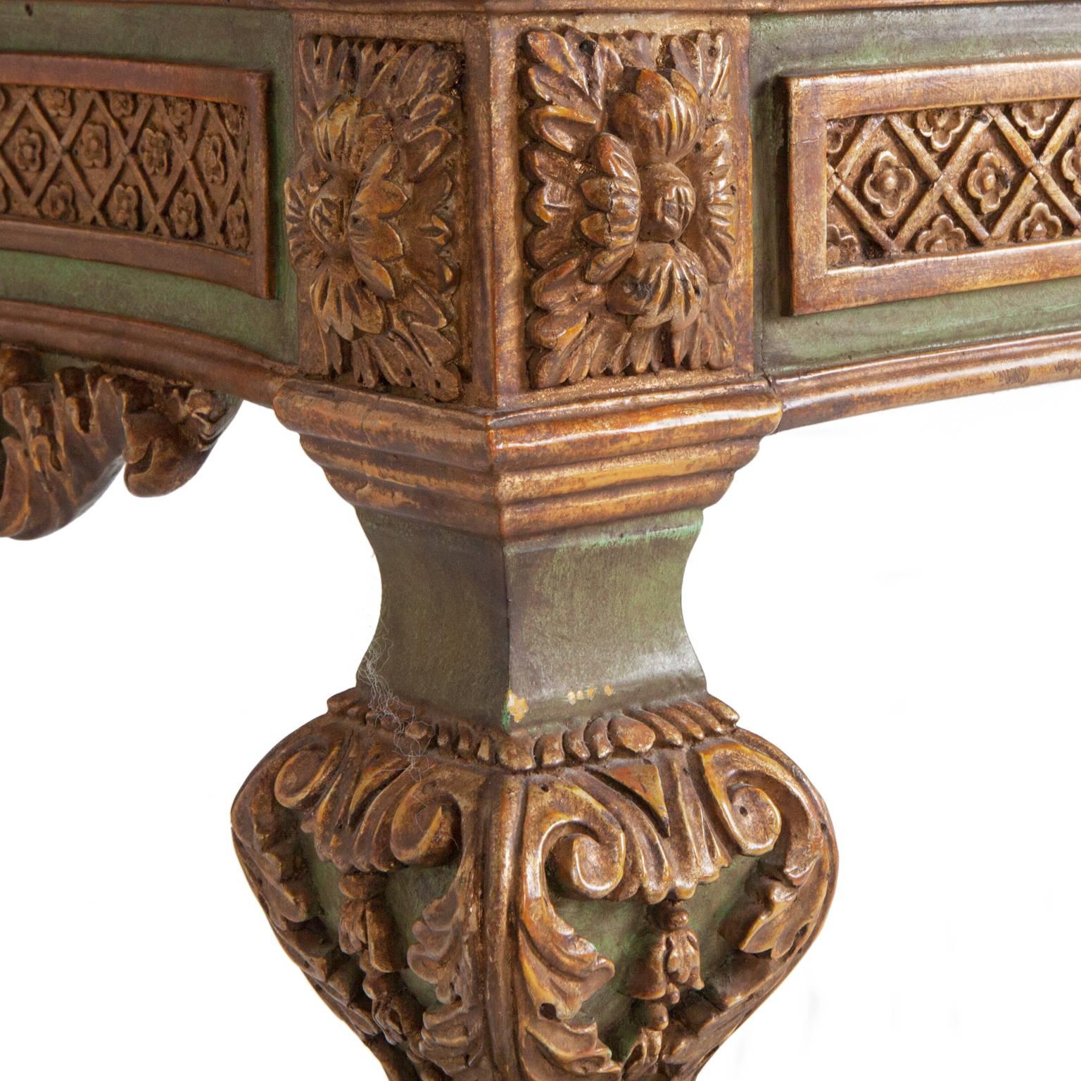 English French Gilt Empire Marble Console Table