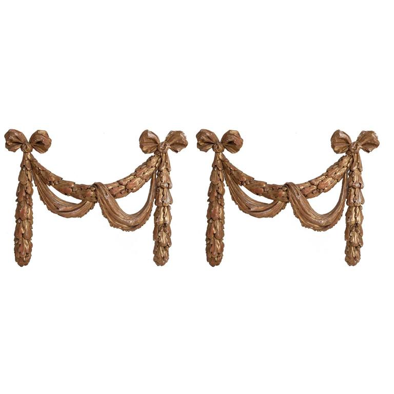 19th Century HandCarved Wooden Architectural Swags at 1stDibs