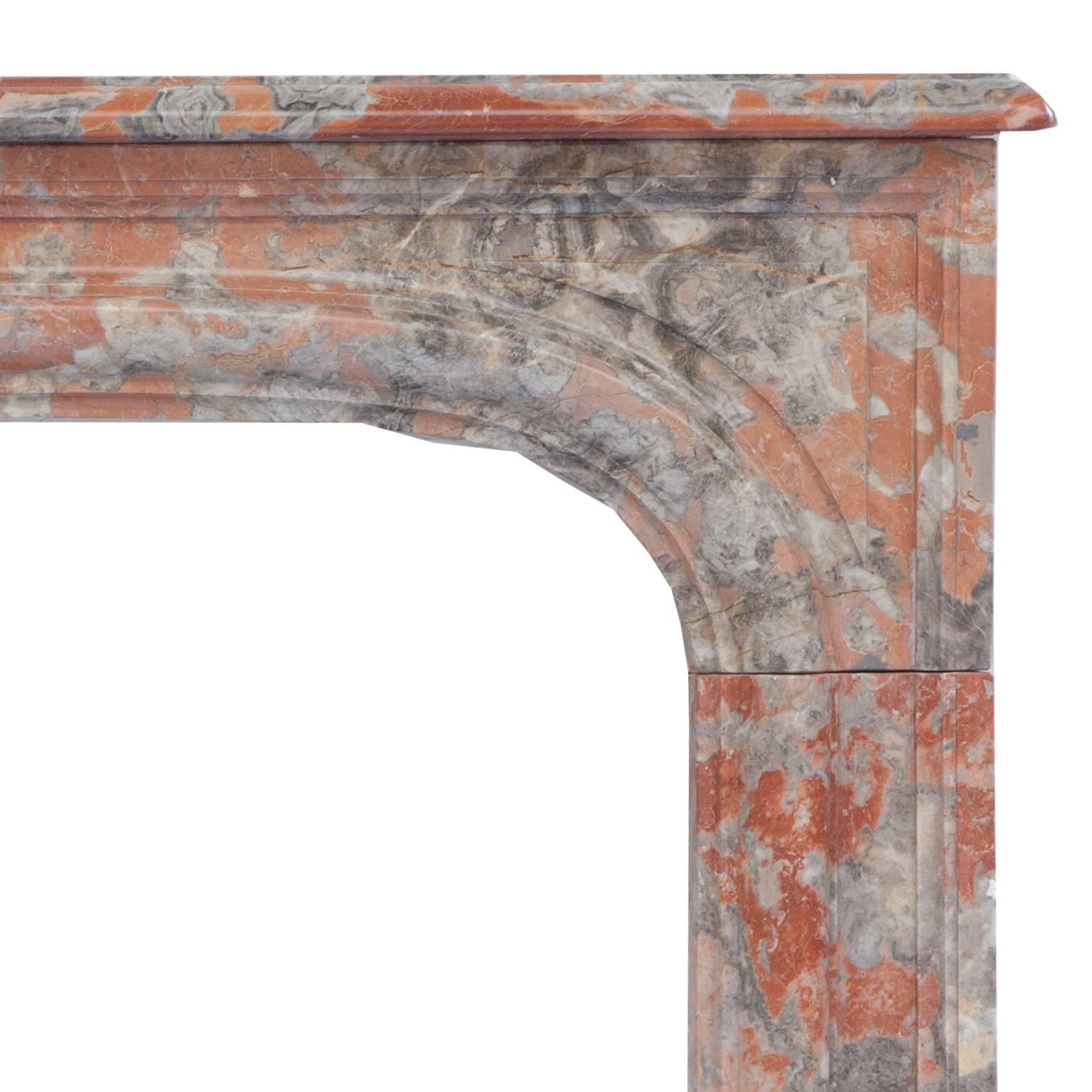 Hand-Carved 19th Century Louis Phillipe Marble Fireplace Mantel