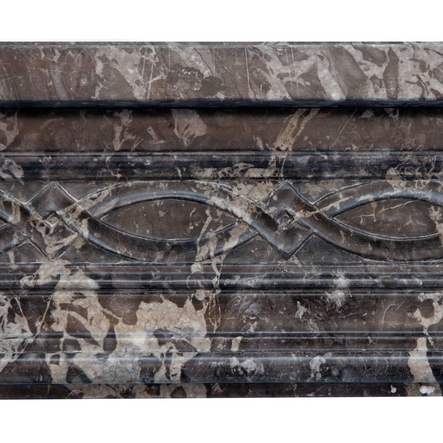 French 18th Century Louis XVI St Anne's Marble Fireplace Mantel For Sale