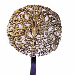 19th Century Victorian Cast-Iron and Brass Fire Dogs, Andirons & Fire Basket