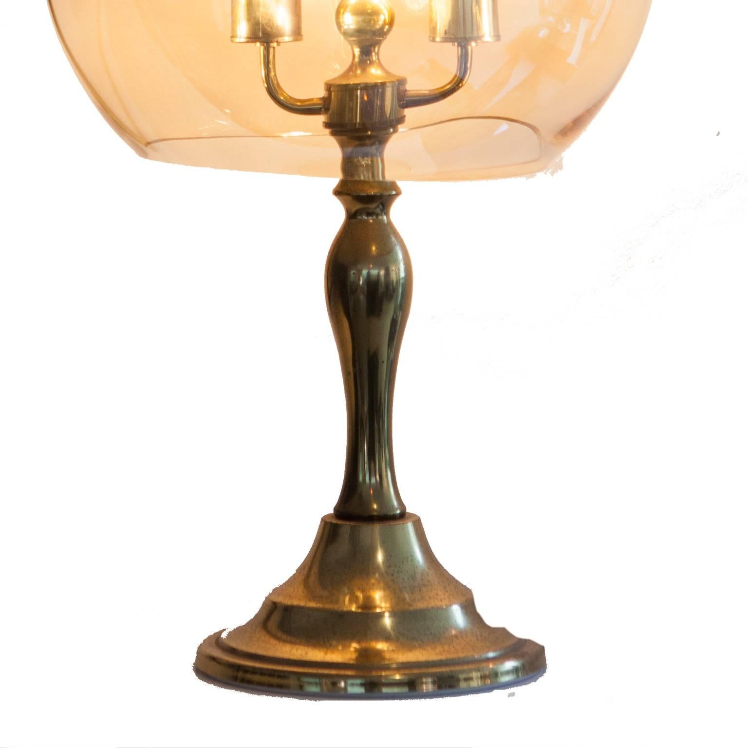 English 20th Century Retro Brass Table Lamp For Sale