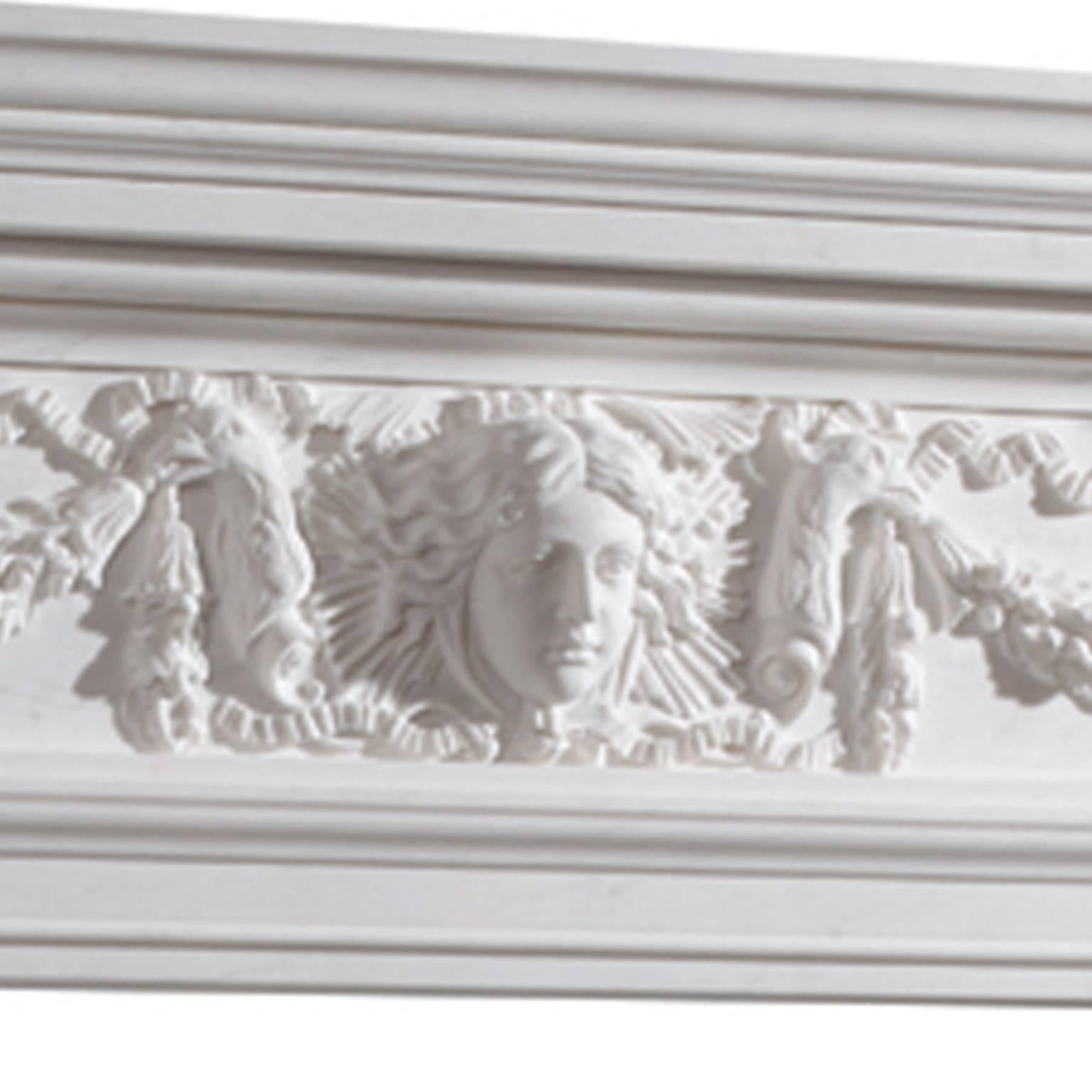 hand carved marble fireplace mantel