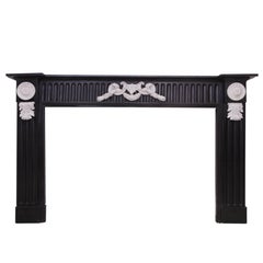 19th Century Belgium Black Marble Fireplace Mantelpiece