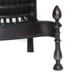 18th Century Georgian Black Cast Iron Fire Basket