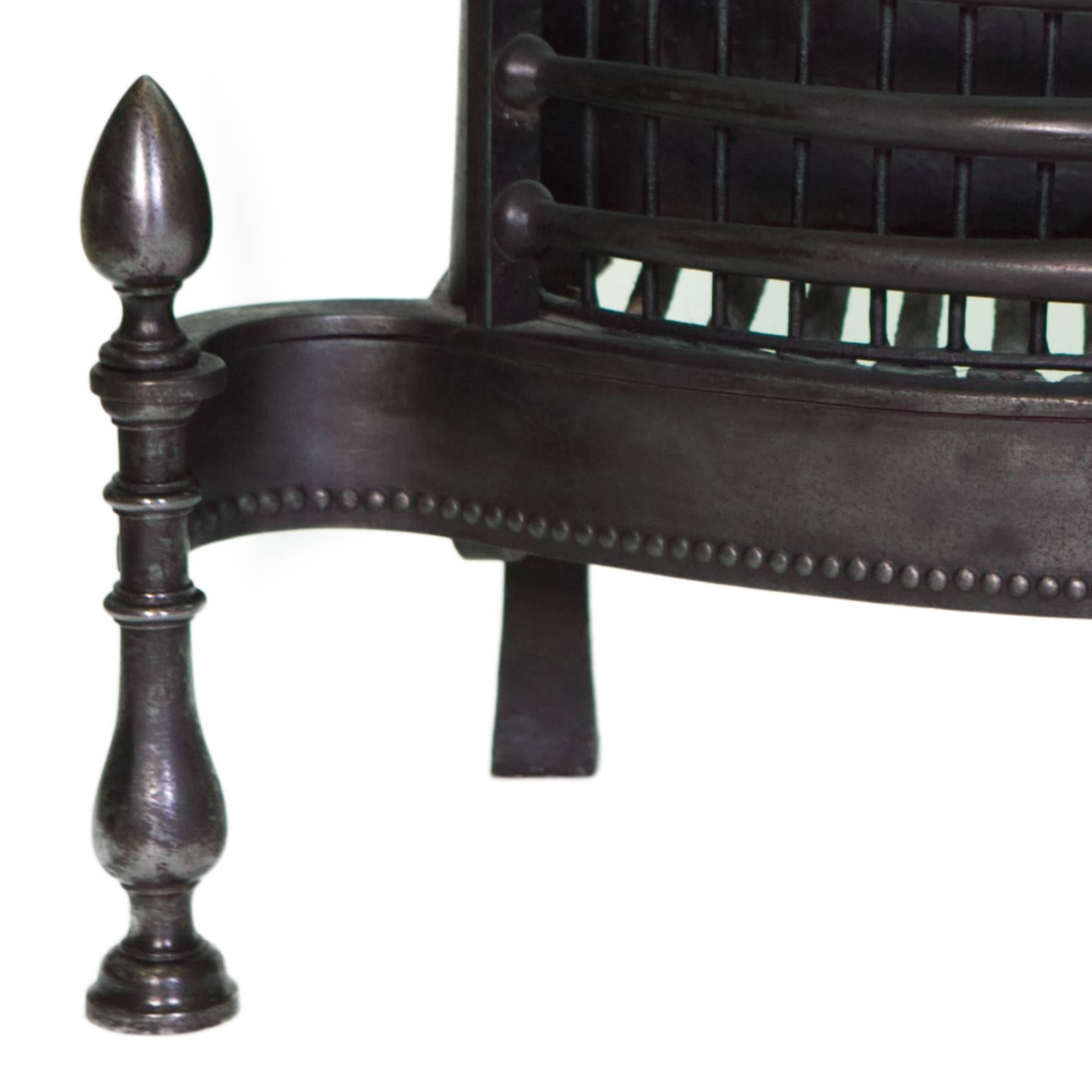 18th Century Georgian Black Cast Iron Fire Basket 1