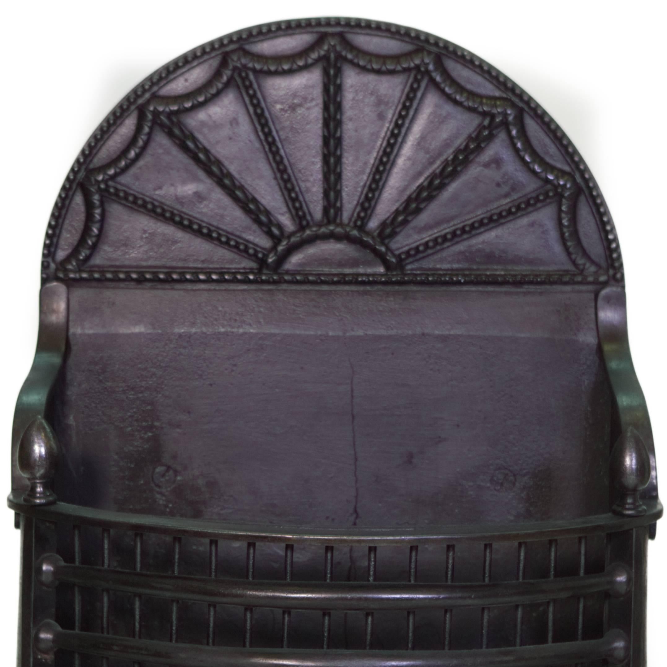 Blackened 18th Century Georgian Black Cast Iron Fire Basket