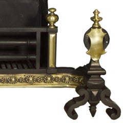 18th Century Georgian Cast-Iron and Brass Fire Basket