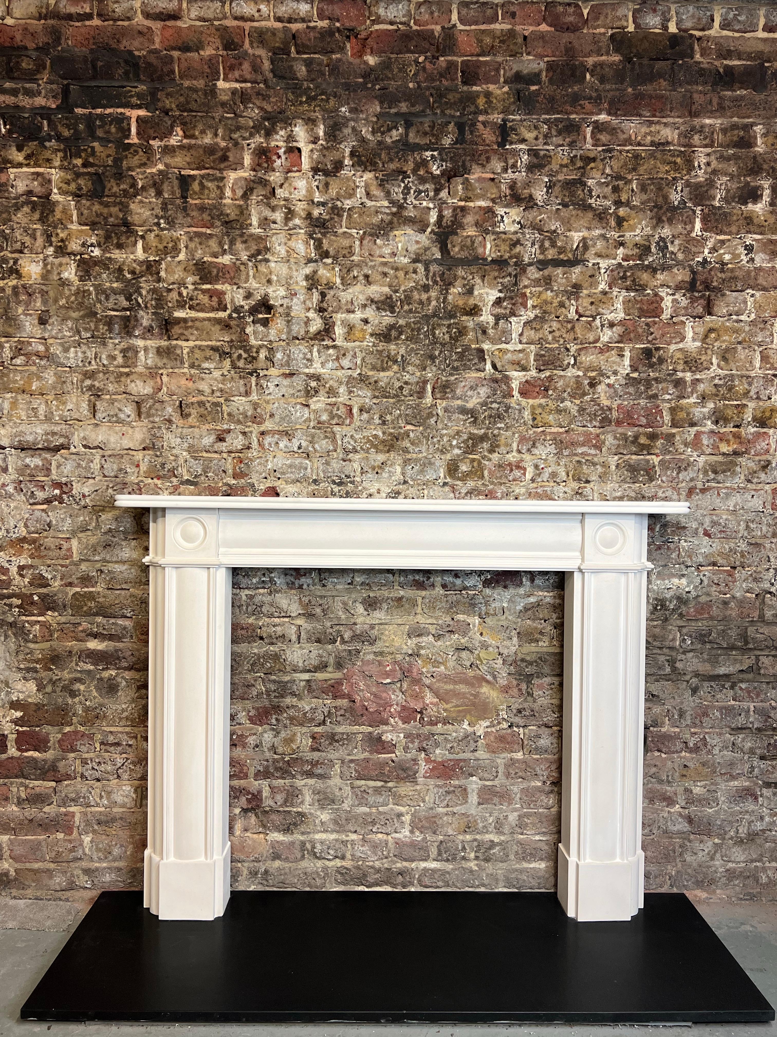 20th Century Bullseye Limestone Fireplace Mantlepiece For Sale 1