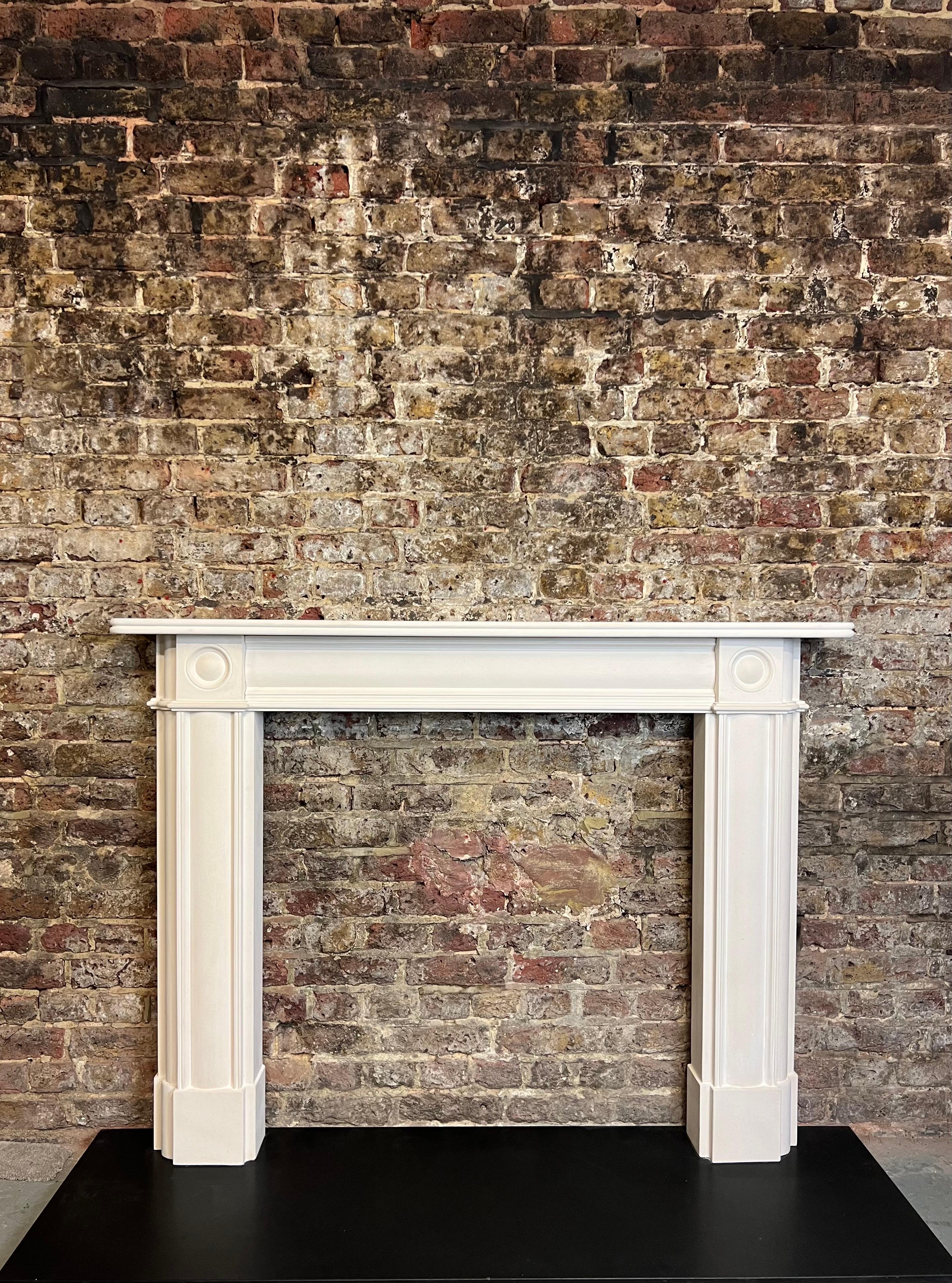 20th Century Bullseye Limestone Fireplace Mantlepiece For Sale 8