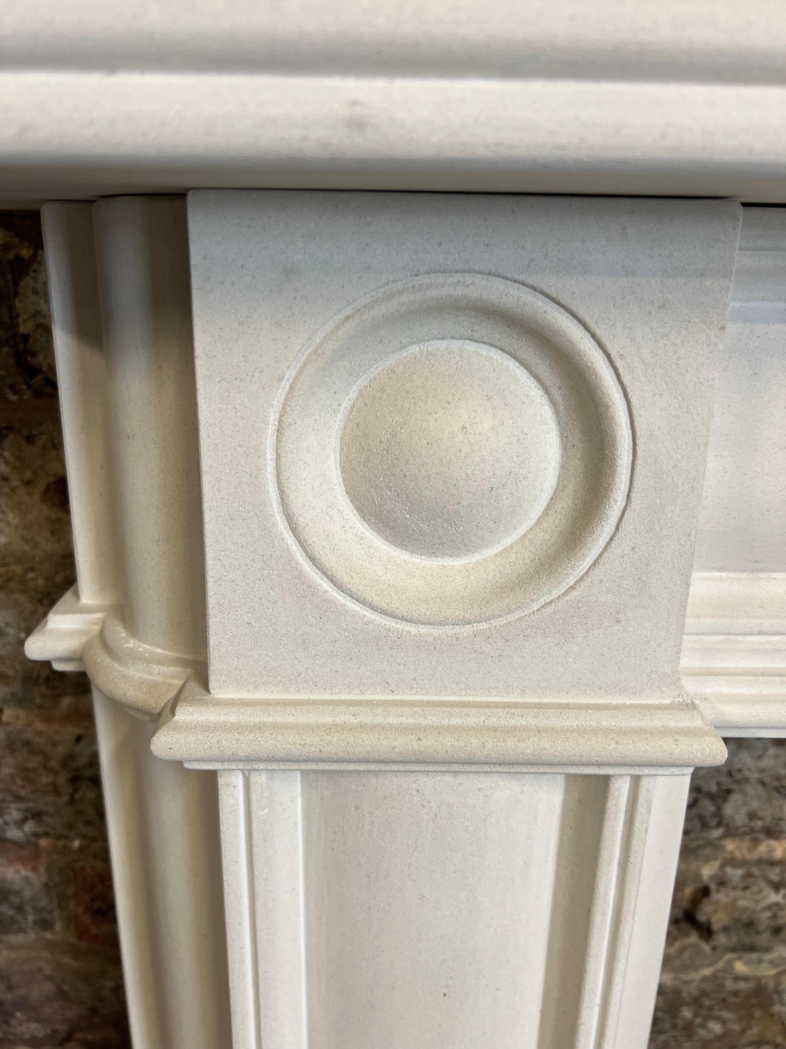 20th Century Bullseye Limestone Fireplace Mantlepiece For Sale 10