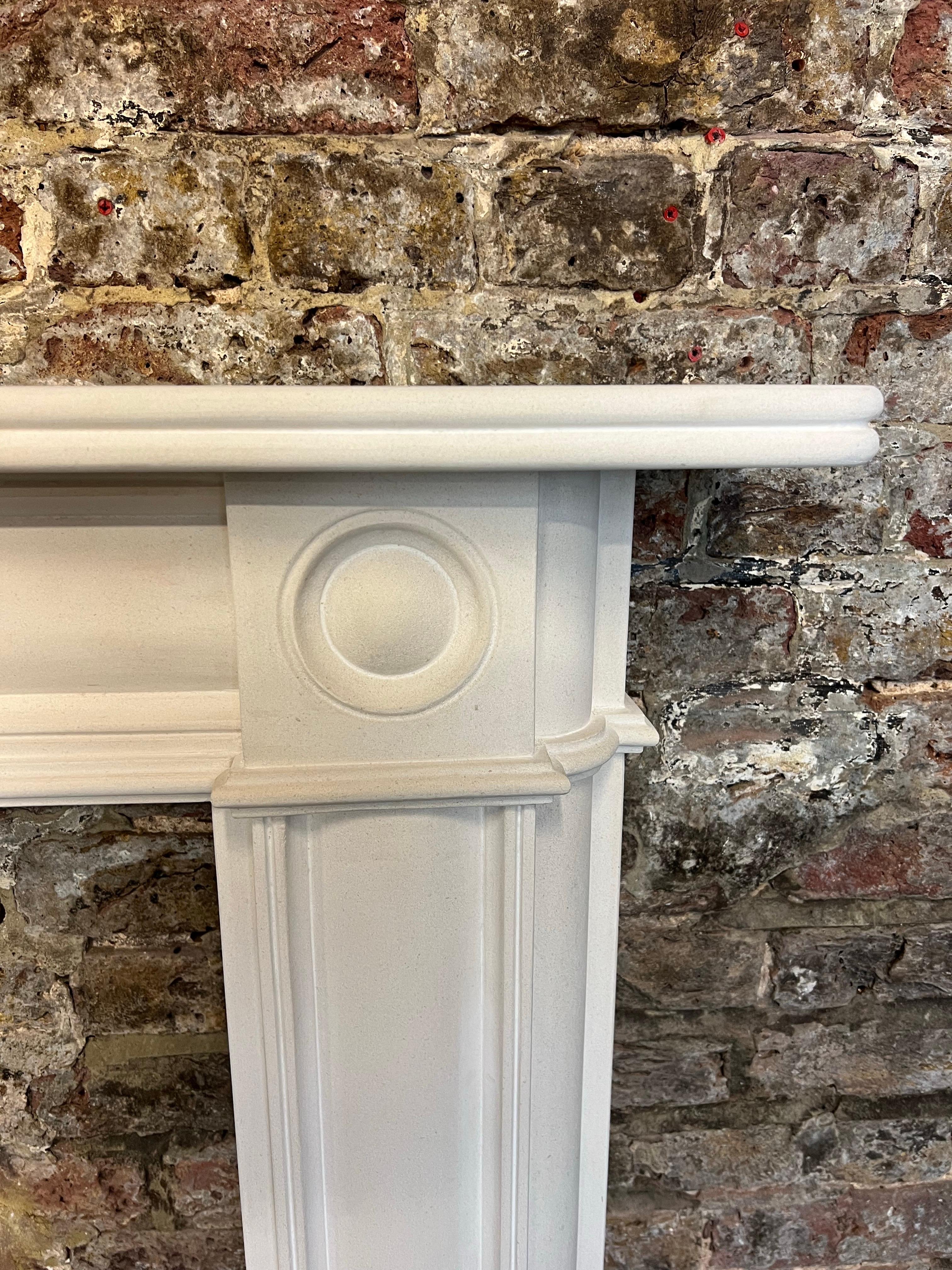20th Century Bullseye Limestone Fireplace Mantlepiece For Sale 12