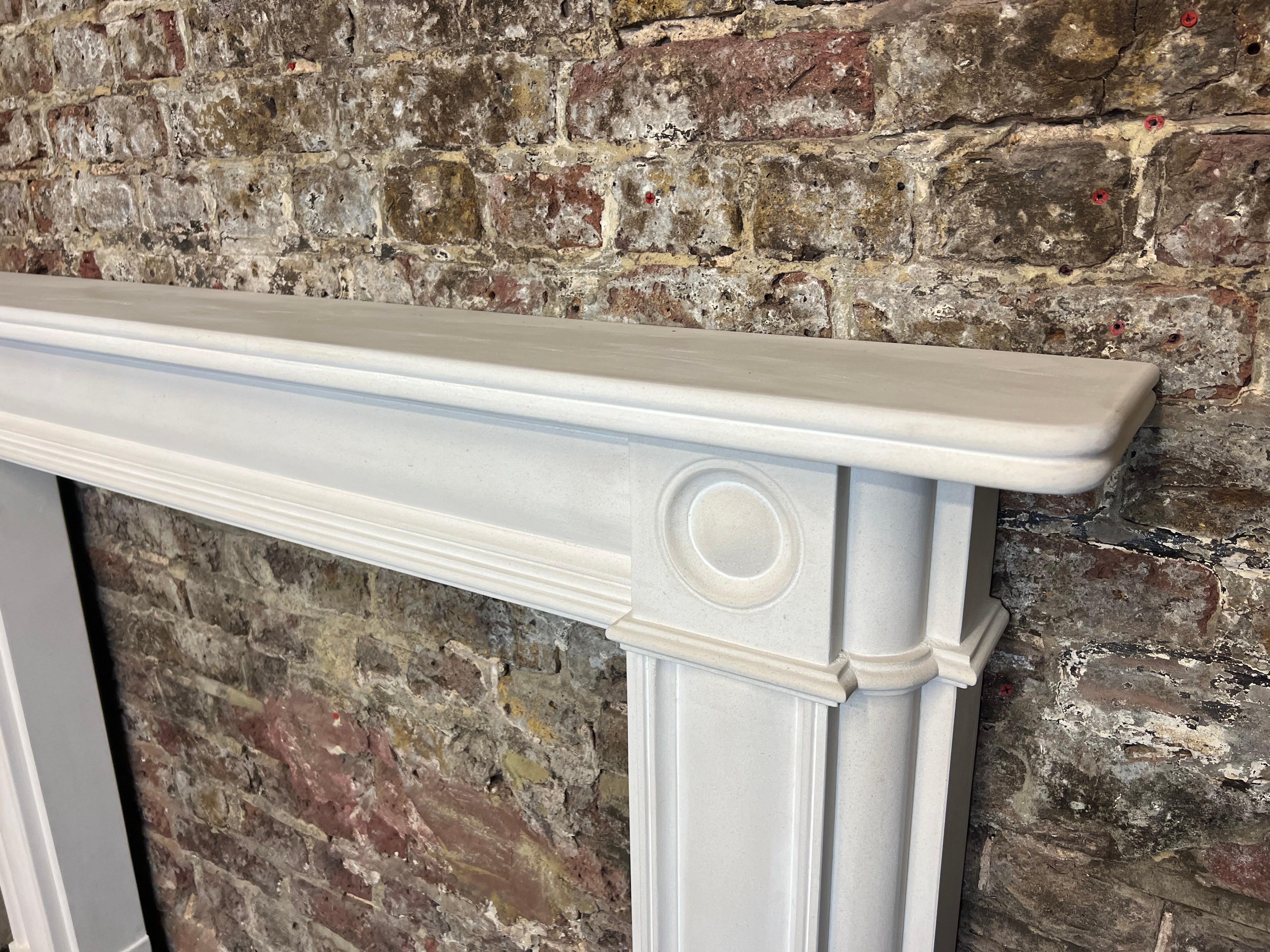 20th Century Bullseye Limestone Fireplace Mantlepiece For Sale 13