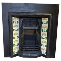Early 20th Century Cast Iron Tiled Fireplace Insert