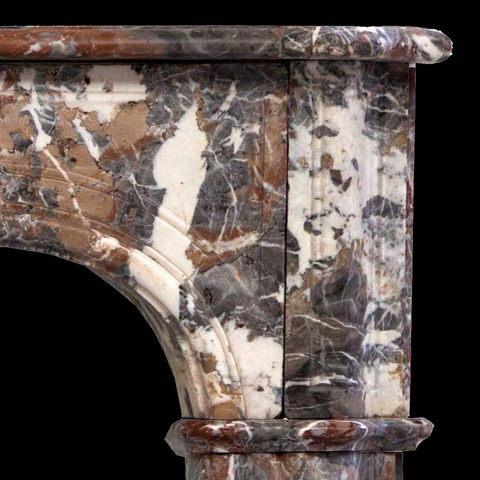 18th Century and Earlier 18th Century, Louis XVI Fireplace Mantel in Rare Rouge Royal Marble