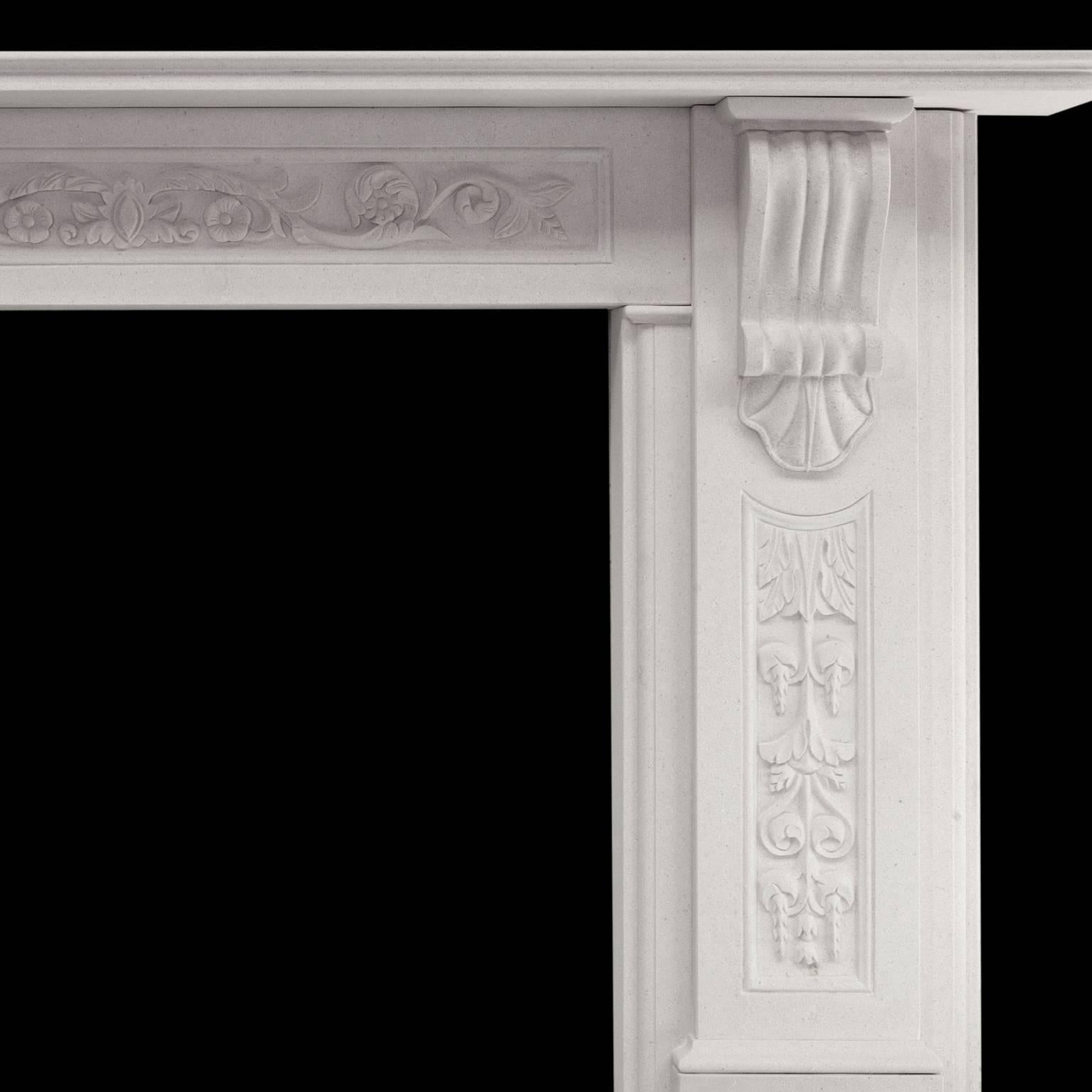 Victorian English Stone Corbel Fireplace Mantelpiece  For Sale