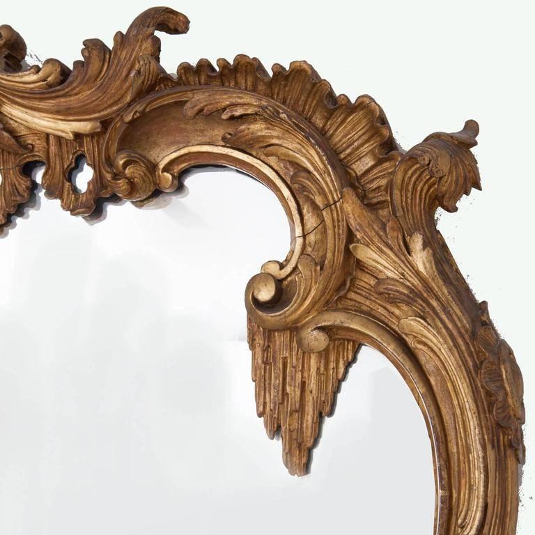19th Century Gilt Carved Wood Mirror For Sale 4