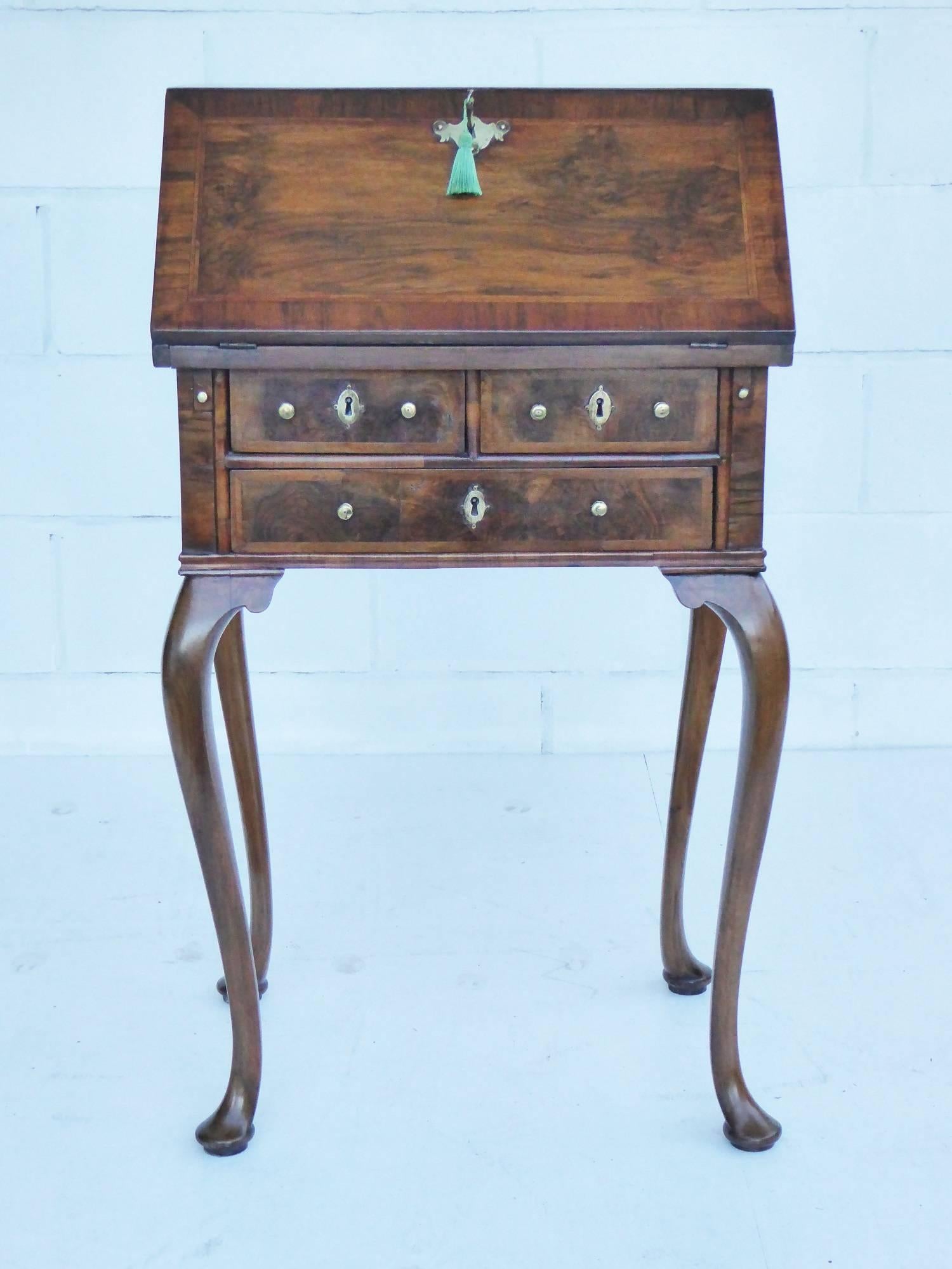 Queen Anne Antique Walnut Secretary of Small Proportions