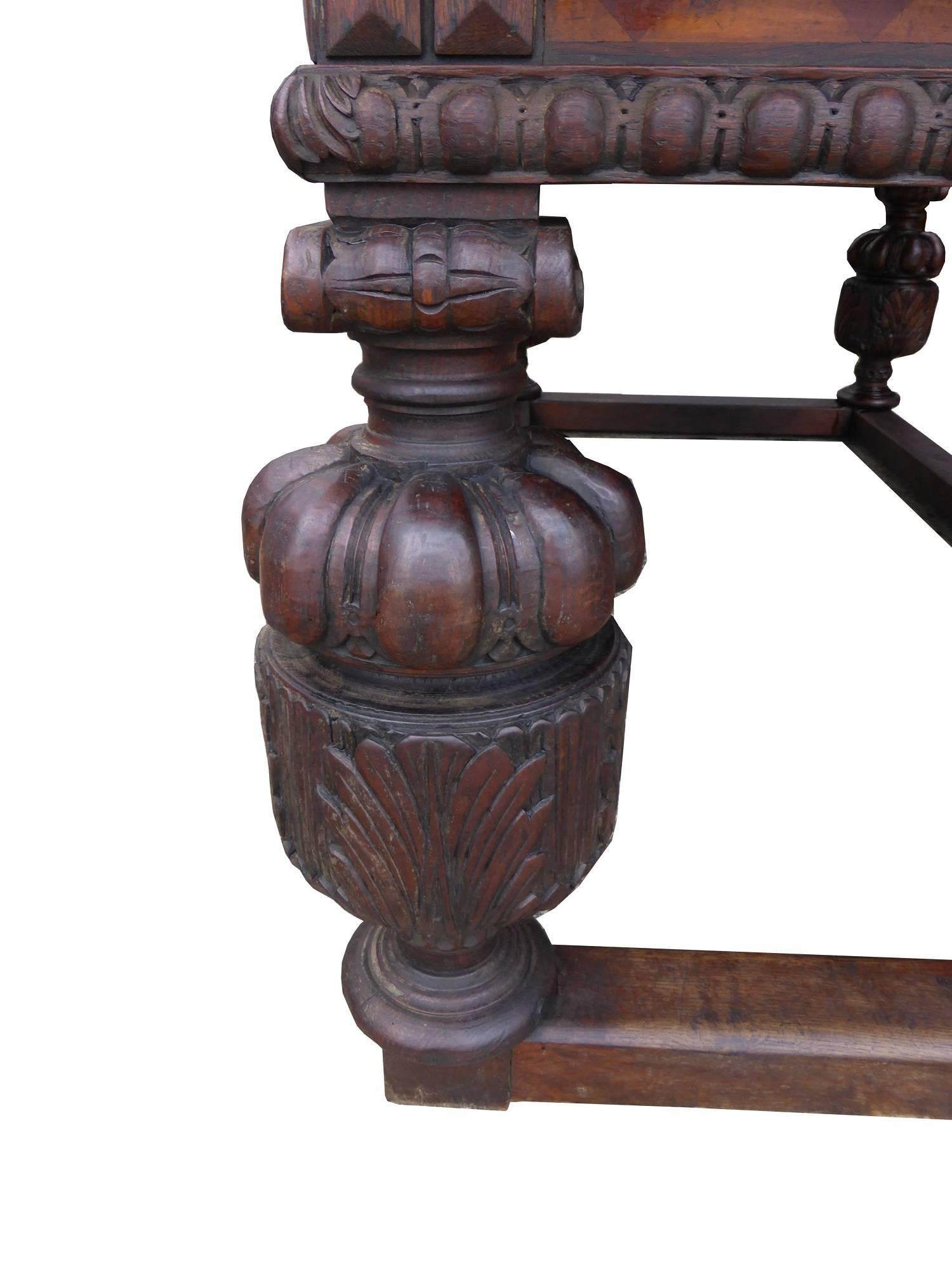 Oak Large 19th Century Refectory Draw Leaf Table