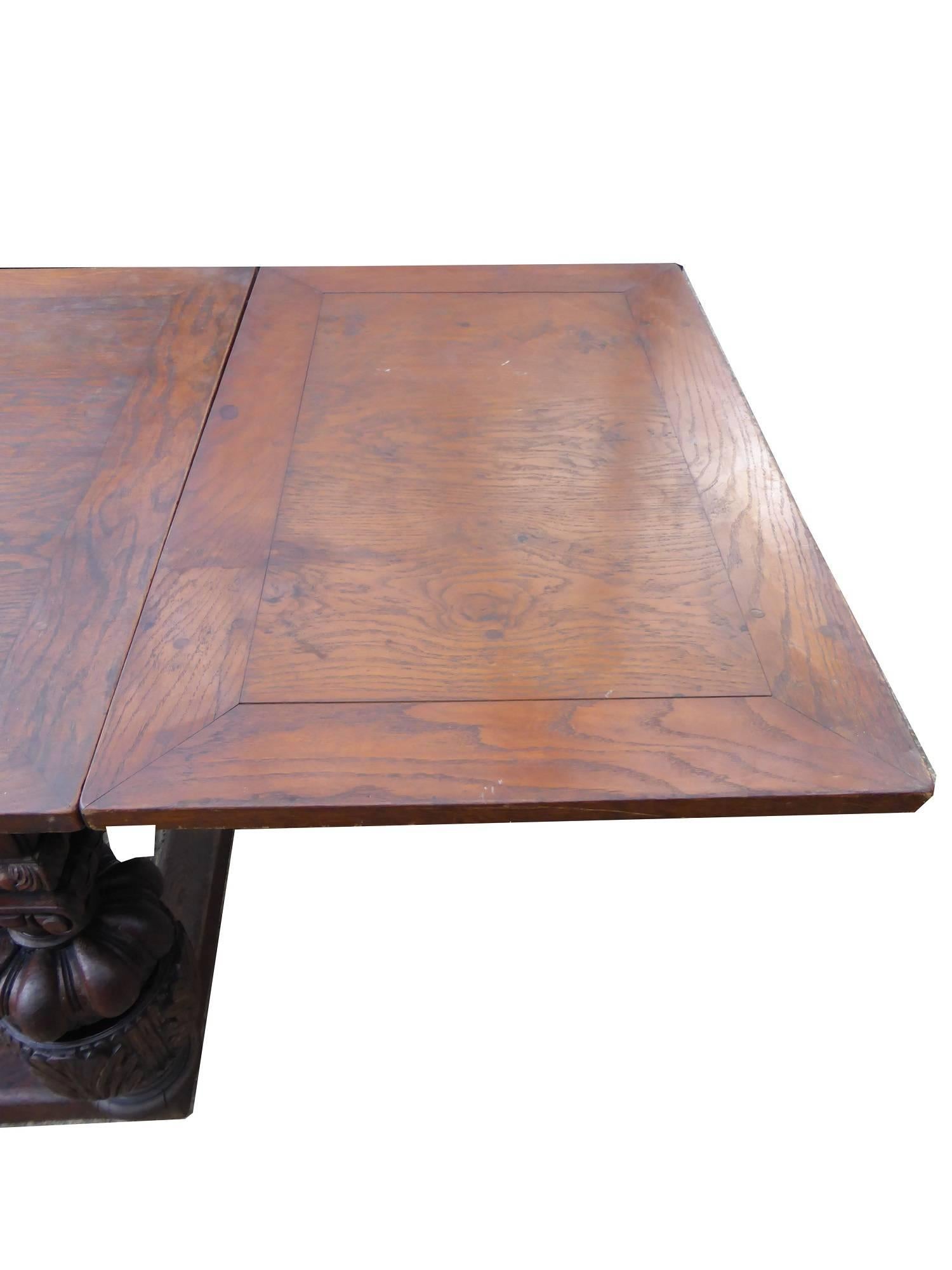 Large 19th Century Refectory Draw Leaf Table 2