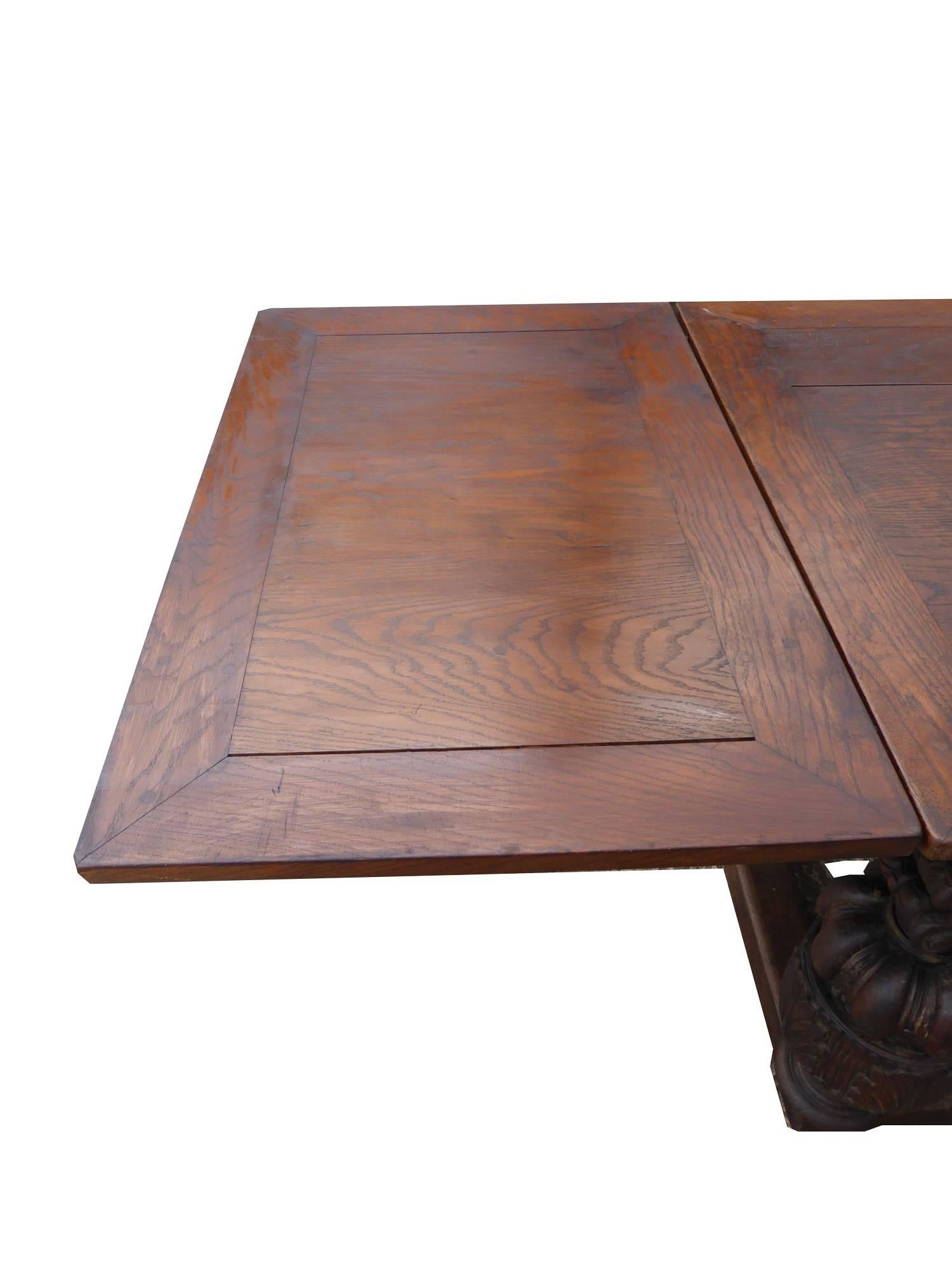 Large 19th Century Refectory Draw Leaf Table 3