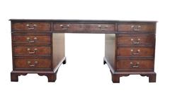 Large Burr Walnut Partners Desk