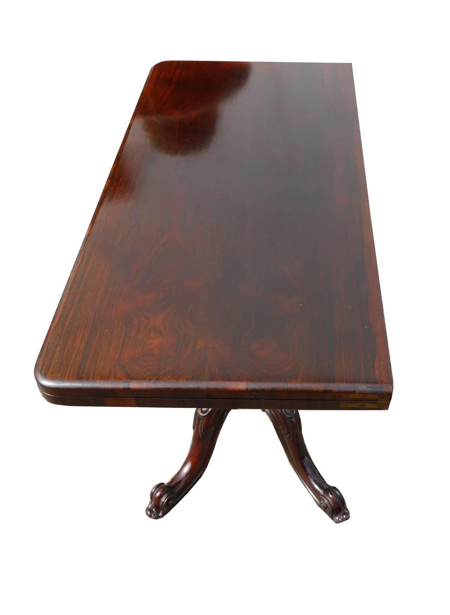 English 19th Century Rosewood Card Table