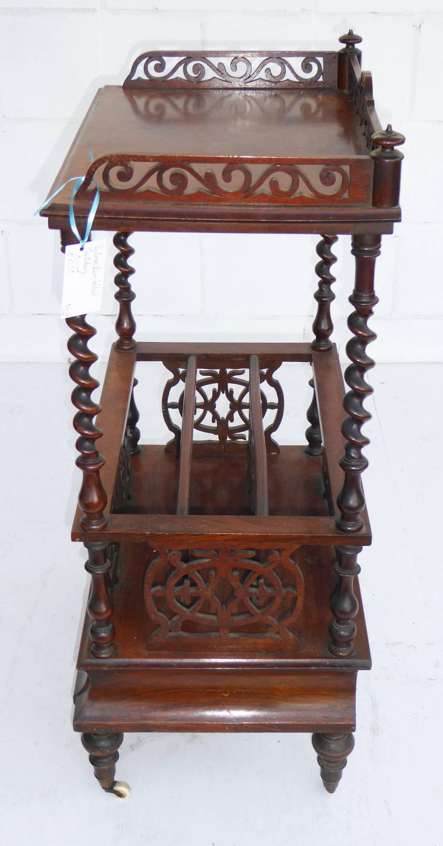 Victorian Burr Walnut Canterbury 1