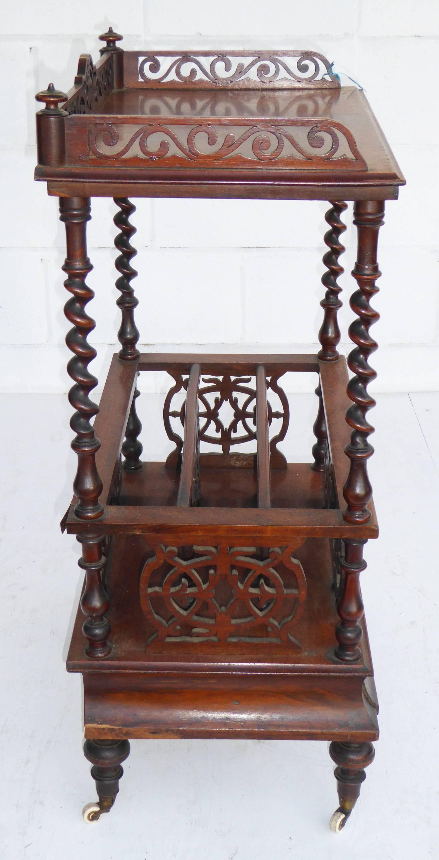 Victorian Burr Walnut Canterbury 2