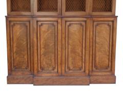19th Century Flame Mahogany Breakfront Bookcase